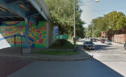 West 28th and Division, near the Shoreway on-ramp, where the shooter encountered the victim. - GOOGLE MAPS