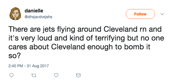 Let's Check In With Some Clevelanders Who Forgot About the Air Show and Momentarily Worried About Fighter Jets Flying Over Downtown