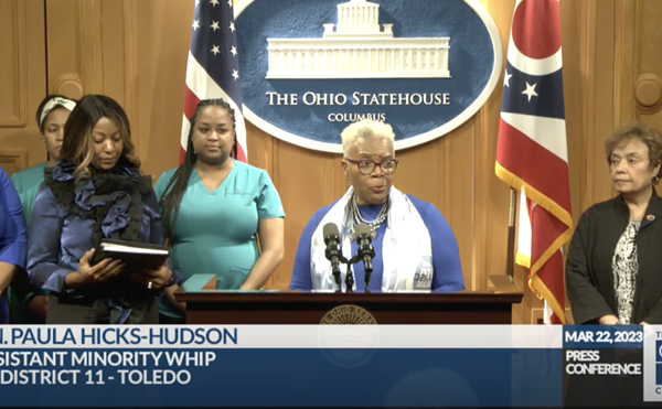 Ohio Senate Assistant Minority Whip Paula Hicks-Hudson speaks on a renewed effort to fund doula services through the Ohio Department of Medicaid.