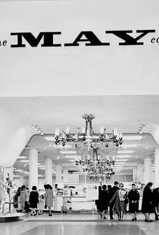A vintage image of the May Company department store in Parmatown Mall.