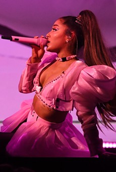 Because Ariana Grande wouldn't allow us to shoot last night's concert at the Q, we have this photo from the tour's opening night.