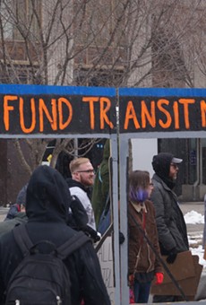 "Rally to Save Transit," Public Square, 3/12/2018