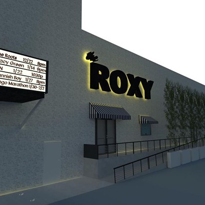 Rendering of The Roxy exterior and new entrance on the east side of Mahall's