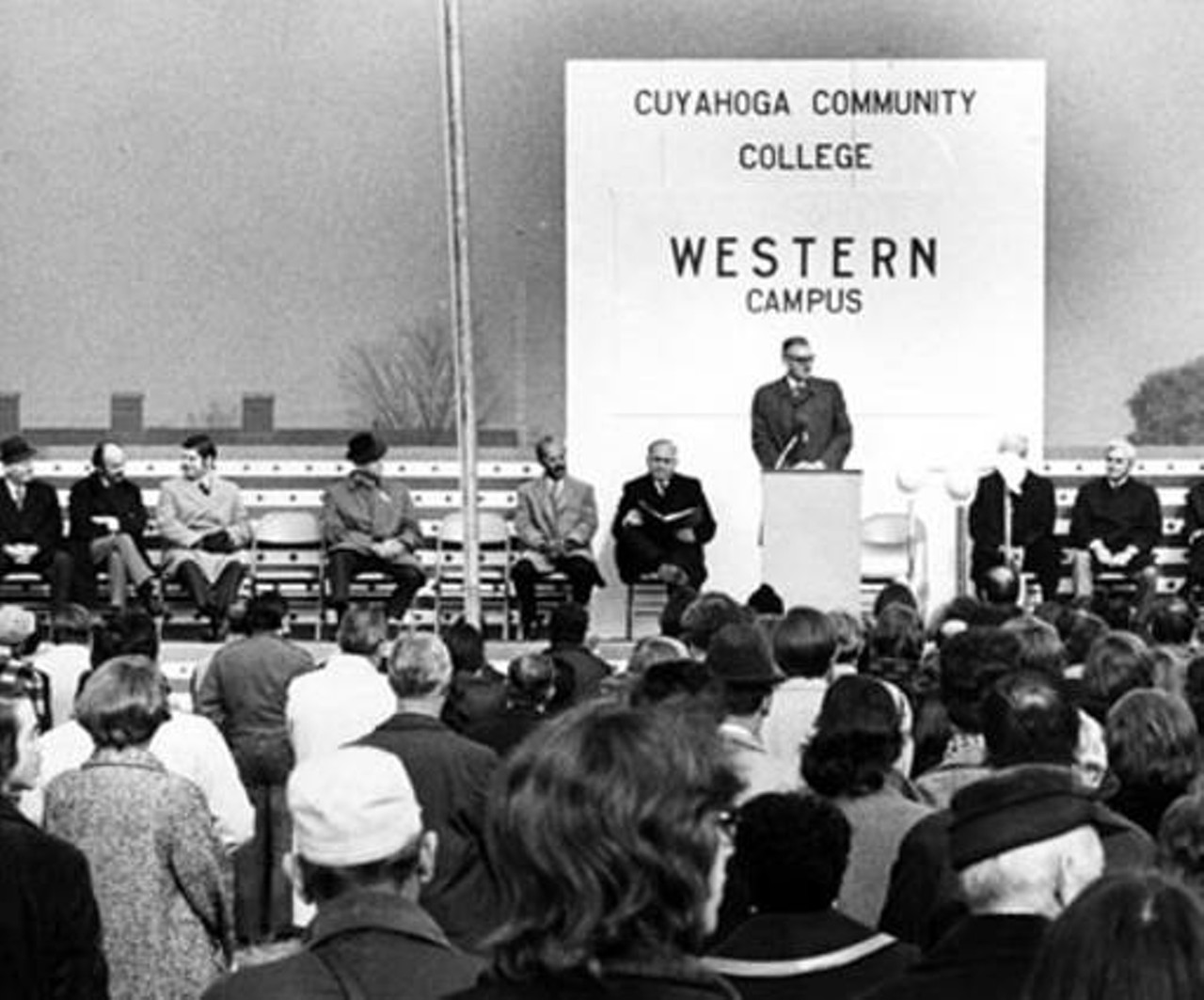 Groundbreaking ceremony at Cuyahoga Community College West, 1972.