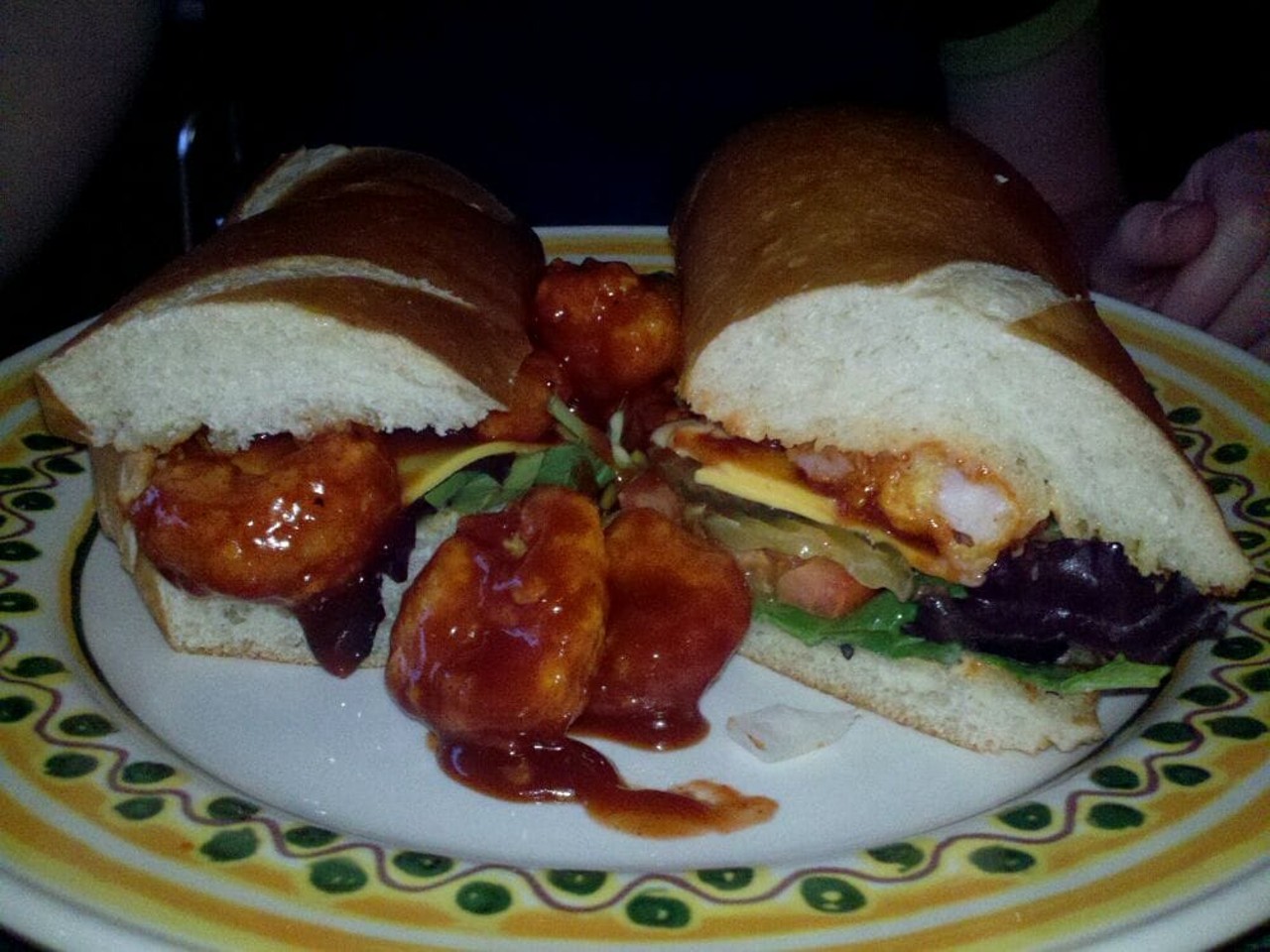  Fried BBQ Shrimp Po&#146;  Boy from Battiste and Dupree Cajun Grill
1992 Warrensville Center Rd., Cleveland
(It also comes with American cheese, which we kindly ask the boss to omit).
Photo via Battiste and Dupree/Yelp