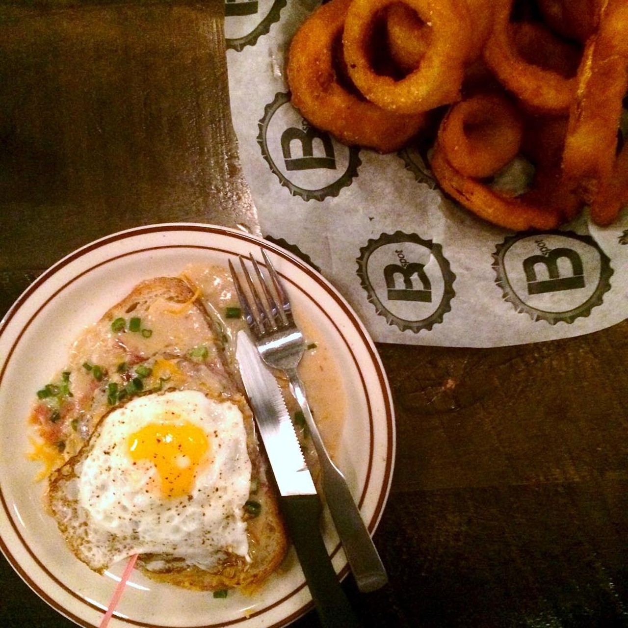 Burger can be brunch when it's an Open Face Breakfast Burger covered in sausage gravy. #clebrunch #clefood #cleeats
