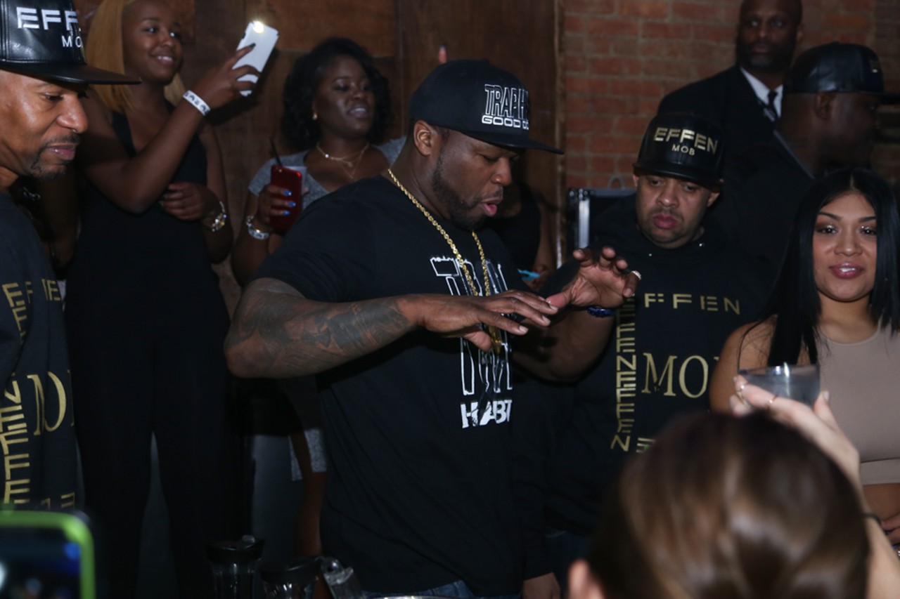 50 arrives at the Effen Vodka Launch with 50 Cent, photo by Emanuel Wallace.