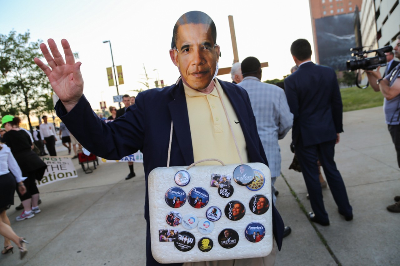28 Photos from Downtown Cleveland During Last Night's RNC Debate at Quicken Loans Arena