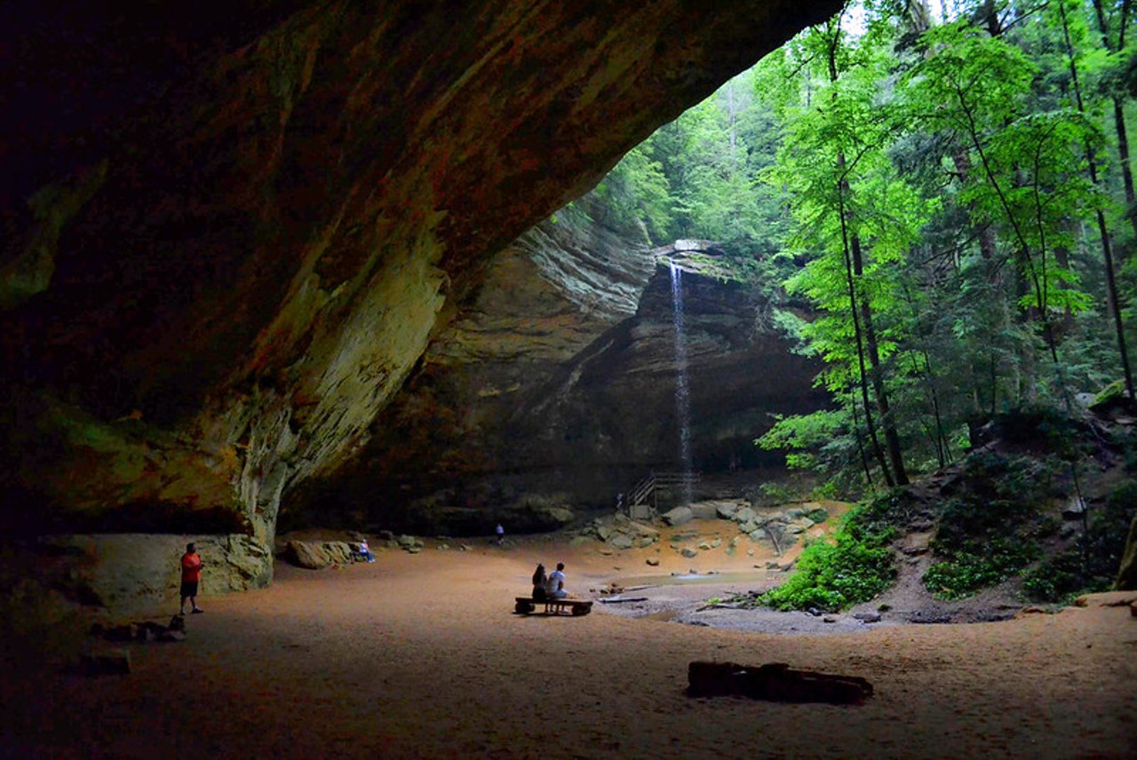Ash Cave
Hocking Hills State Park - OH 56, Logan, 740-385-6842
This is the place to get lost. Take the dog and your lover and go get caught up in the majesty of this overhanging cave. The worse the weather, the fewer tourists you&#146;ll have to deal with along the trail. Part of the Hocking Hills State Park system, the drive from Cleveland is about three hours. Then take the Ash Cave Hiking Trail.