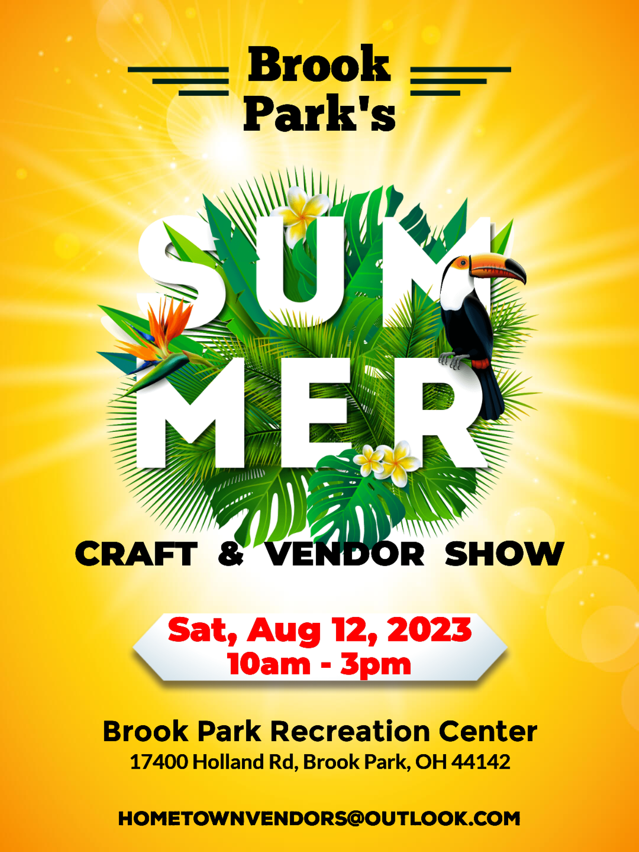 Brook Parks Summer Craft And Vendor Show Brook Park Recreation Center