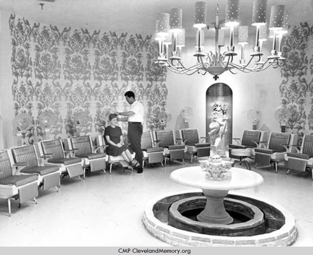 ''Ross Portaro & Sons beauty salon, Severance Center.'' — photo verso, 1963