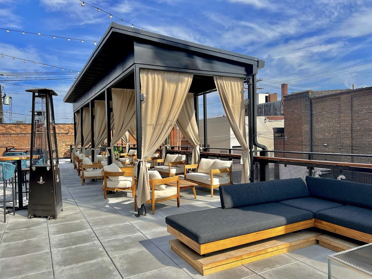 Trellis Rooftop Bar 1384 Hird Rd., Lakewood First announced in 2019, Studio West 117 finally opened last fall. The Lakewood-based development is modeled after LGBT-focused neighborhoods like the Castro in San Francisco and the Short North in Columbus. Phase one, which is called the Fieldhouse, features two restaurants, Muze Gastropub and Eat Me Pizza, as well as the Trellis Rooftop Bar. Billed as “Lakewood’s first and only rooftop patio,” the bar features 4,000 square feet of indoor and outdoor space for guests to drink, dine and dance. The “bougie rum jungle vibe” is more upscale compared to Muze, with custom booths, cabanas, drop chandeliers and lots of greenery.