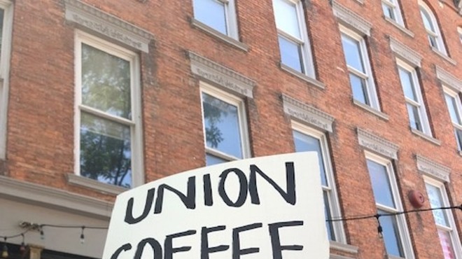 Rally against union busting at W. 6th Starbucks