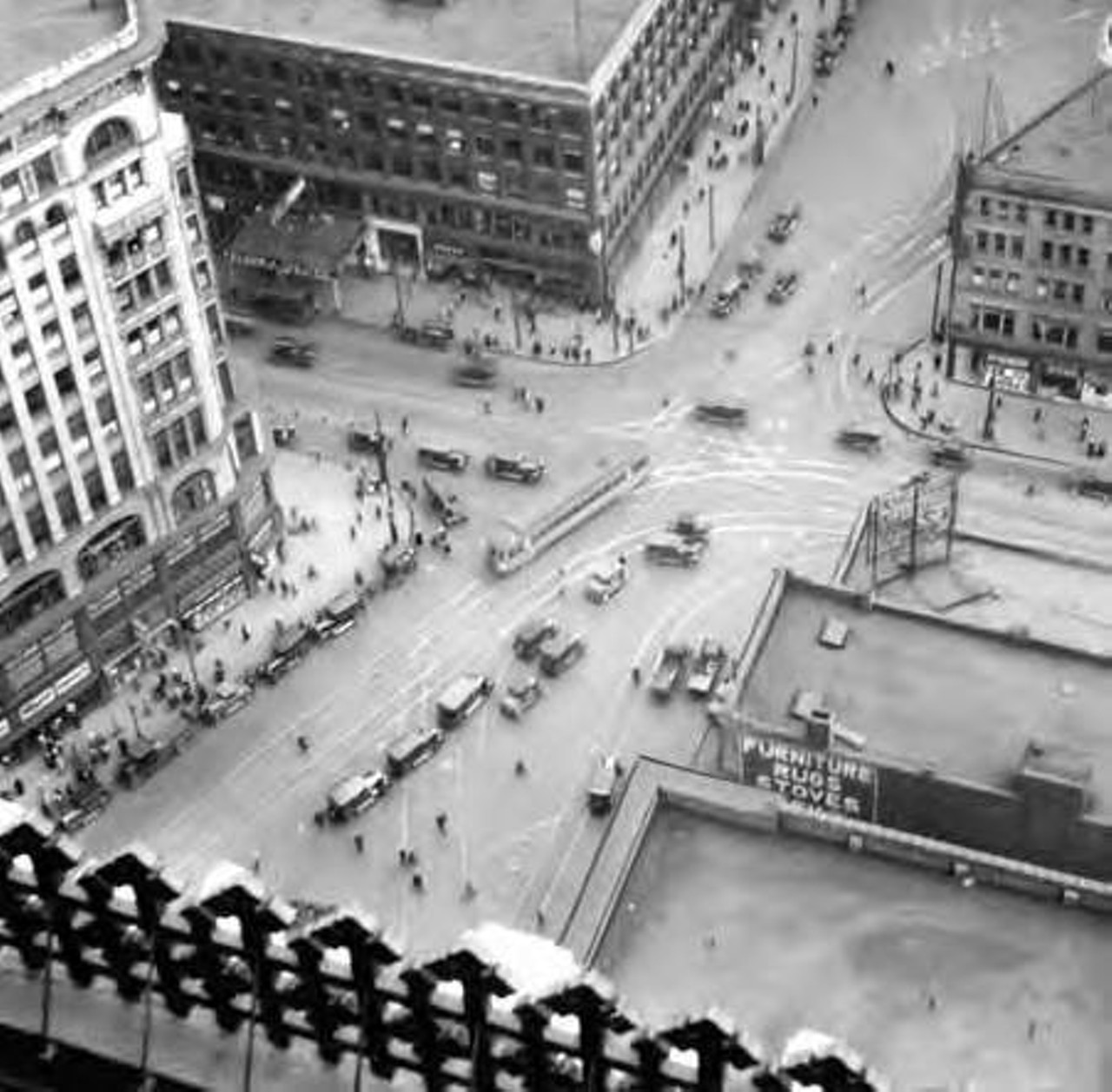 View of East 9th and Prospect from Bell Telephone Building, 1927