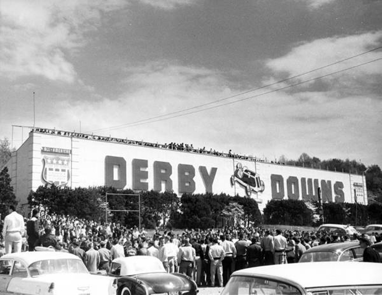 Outside of Derby Downs, 1957