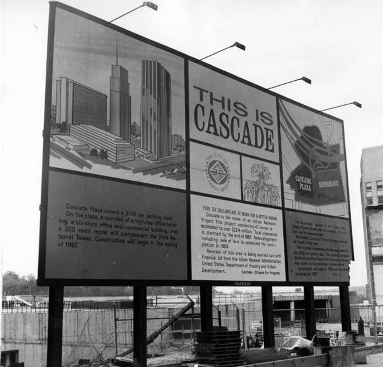 Cascade Plaza Construction Sign, 1967