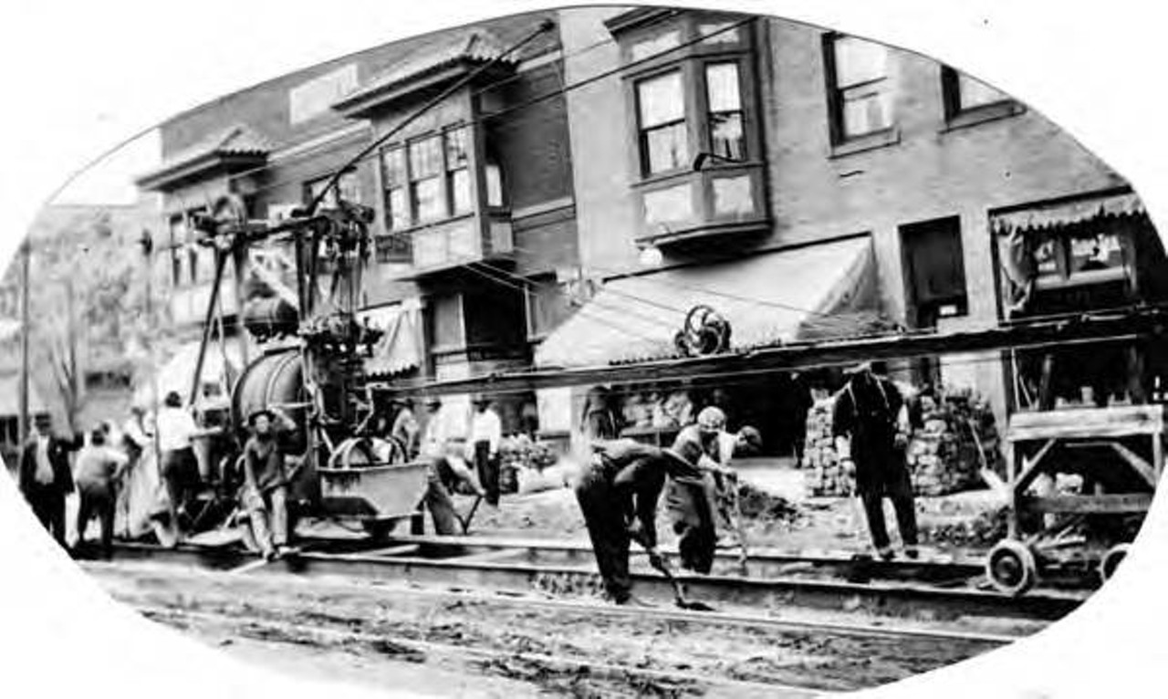  Street Repairs, Detroit and Belle Avenue, 1916 