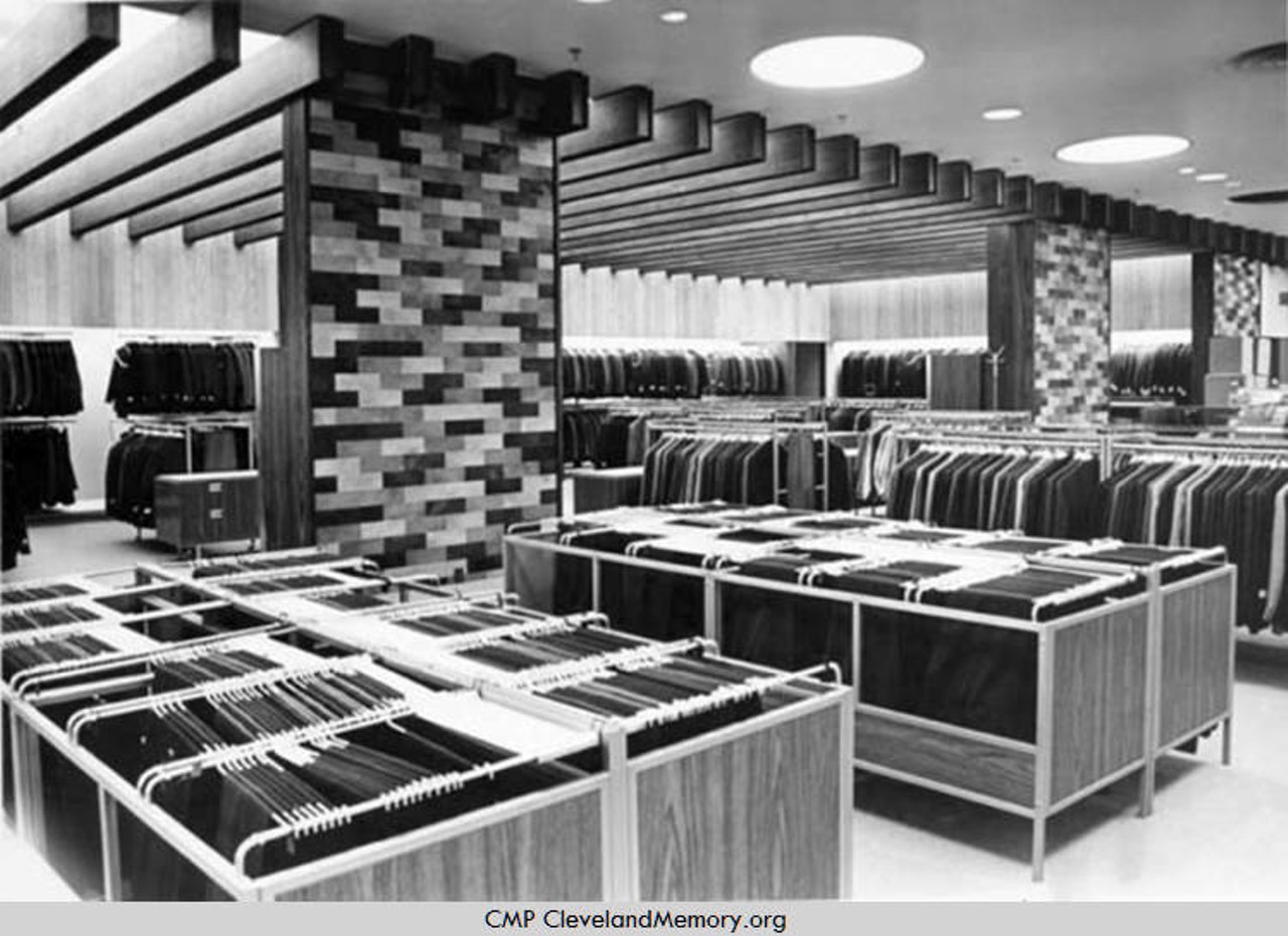 ''Men's dept. in Higbee Severance Store.'' — photo verso, 1963