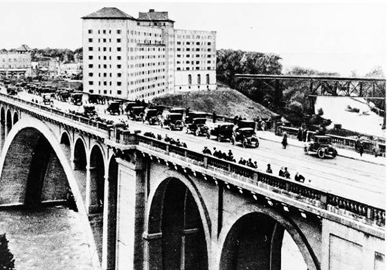  Rocky River Bridge Looking West, with Westlake Hotel in Background, 1930 