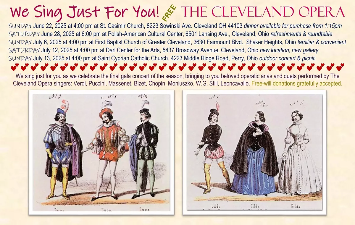 Postcard announcement of "We Sing Just For You!"