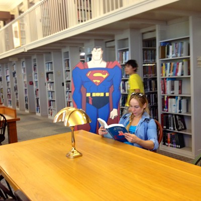 Where's Superman? 10 Funny Photos of Superman Hanging Out at the Cleveland Public Library