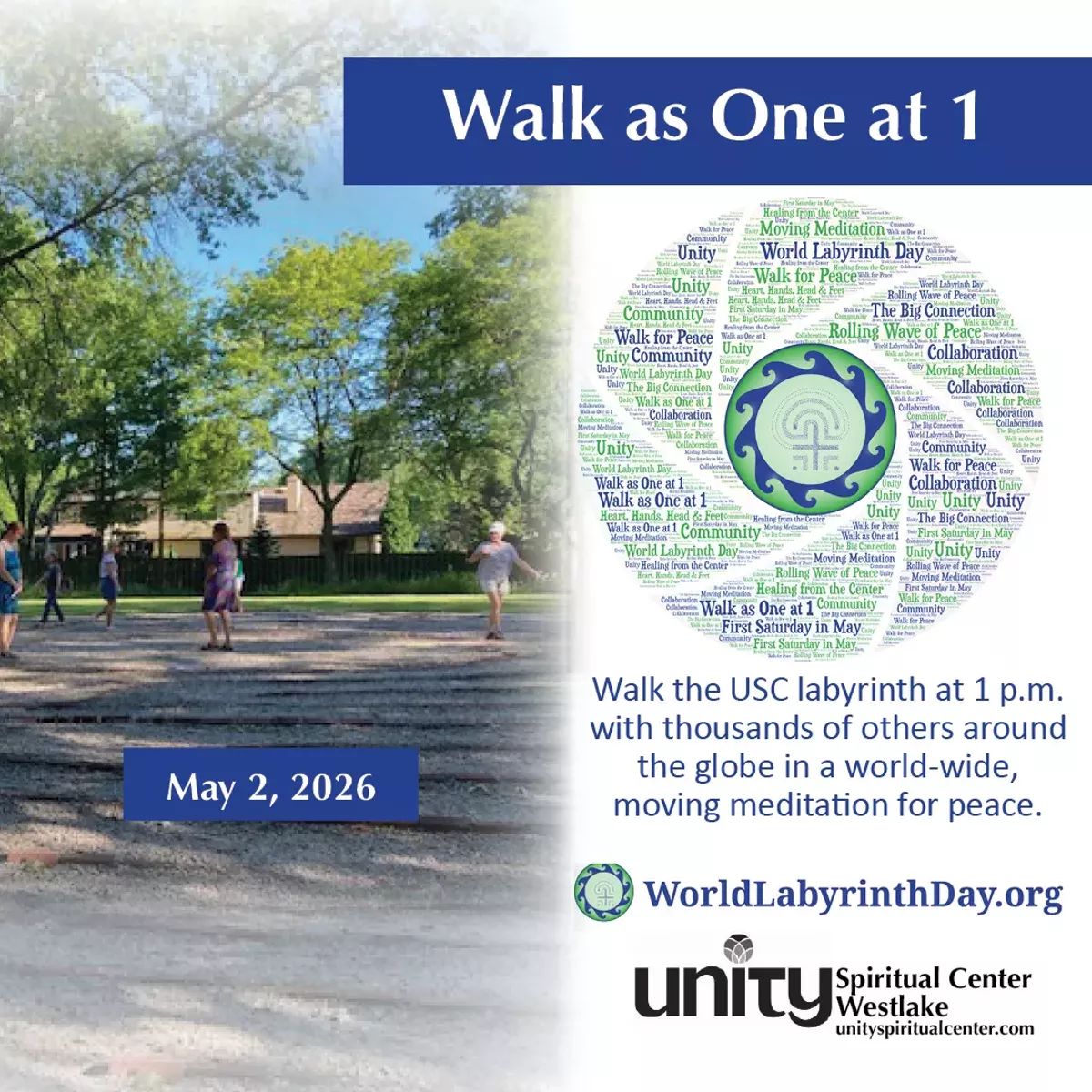 The largest outdoor labyrinth in Ohio is at Unity Spiritual Center Westlake!